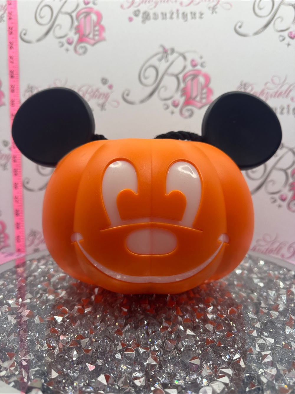 Disney Mickey Mouse bucket Halloween Pumpkin LED Light with Mickey Ears - Orange